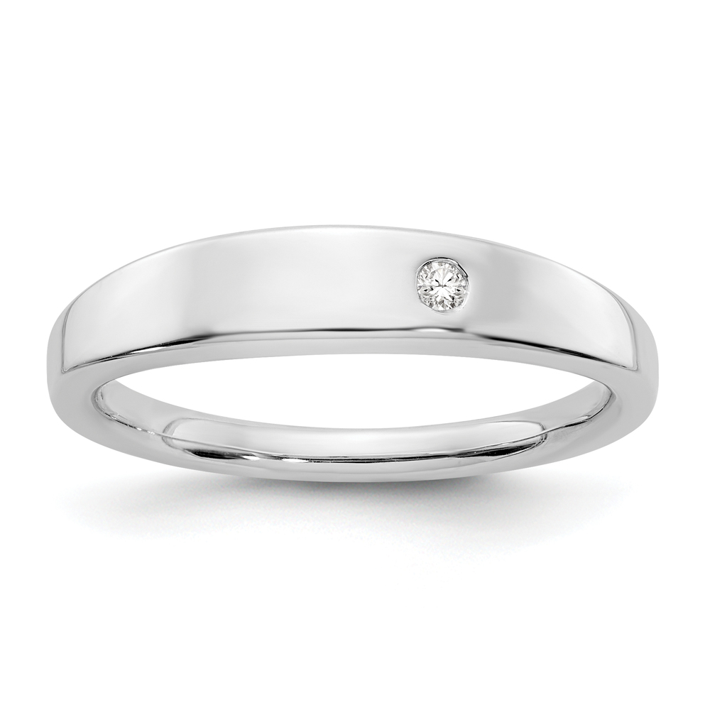 925 Sterling Silver Rhodium-plated Diamond Ring